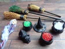 1:12 Dolls House Miniature: Choice WITCH THEME Decoration Prop (Broom Cauldron)