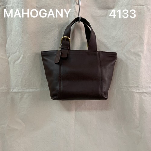 Vintage Coach Waverly MAHOGANY Leather Hand Small Tote Bag 4133 Double Handle - Picture 22 of 24