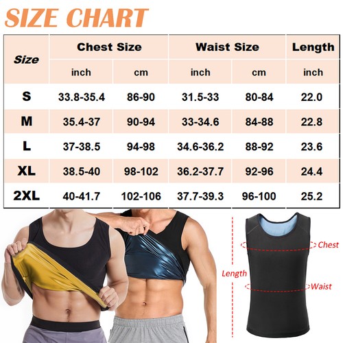 Men Sauna Sweat Vest Hot Compression Shirts Weight Loss Slimming Body Shaper - Picture 27 of 28
