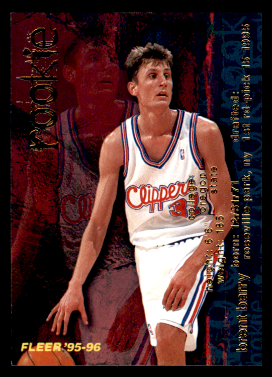 1995 Fleer Brent Barry RC #282 Los Angeles Clippers | eBay