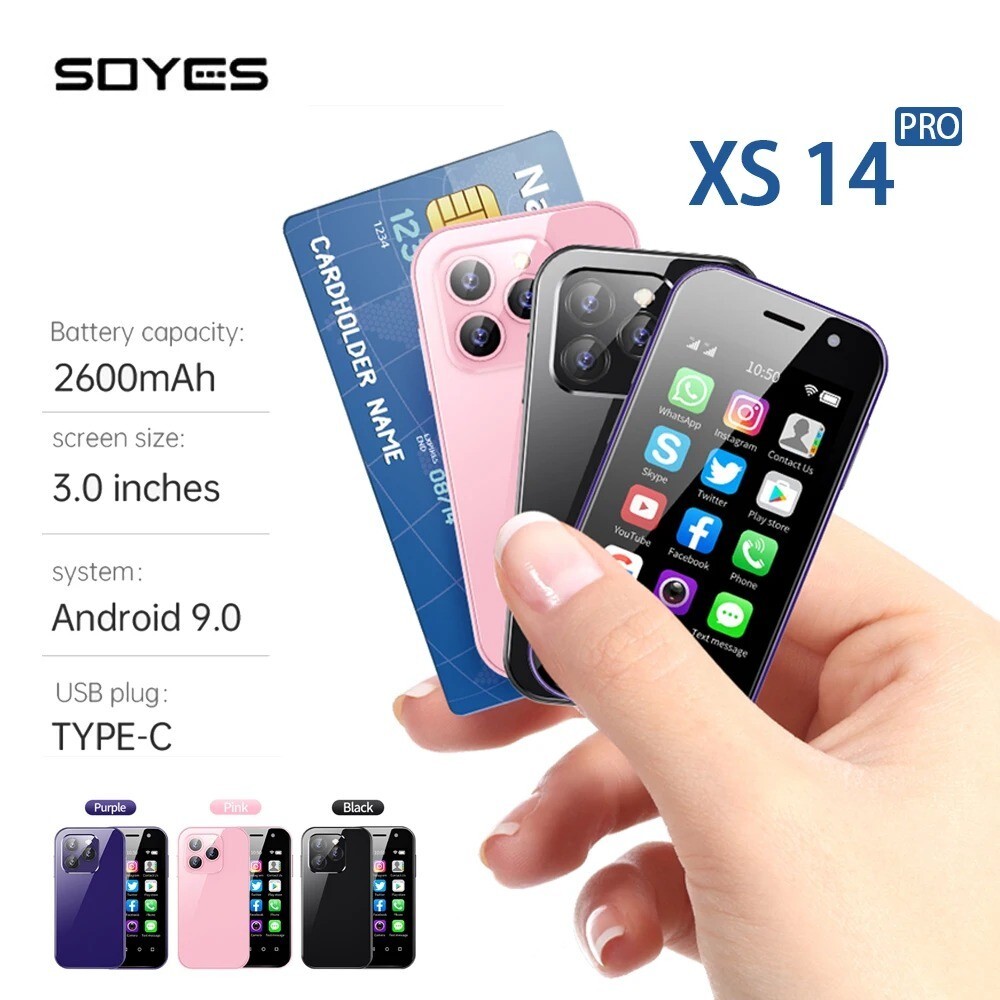 SOYES XS14 Pro Mini Smartphone 3,0 Zoll 3GB+32GB Android 9 Pocket