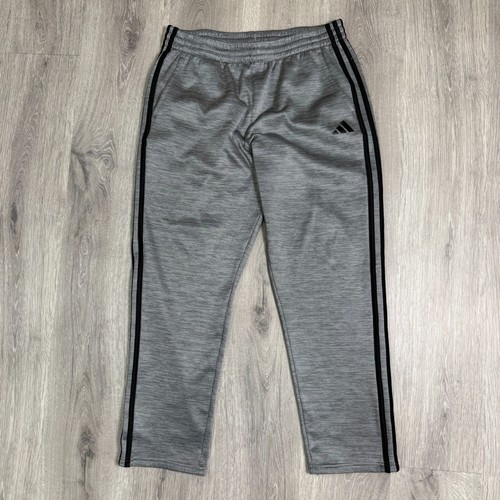 Adidas 3 Stripes Track Pants Youth Large Gray Waist Pockets