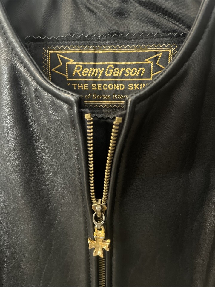 Remy Garson “The Second Skin” Black Leather Vest With Gold Zipper