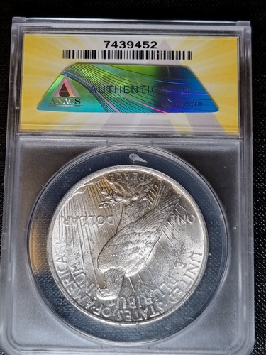 1923 Peace Dollar $1 VAM-1 ANACS MS62 #76508 - Picture 2 of 2