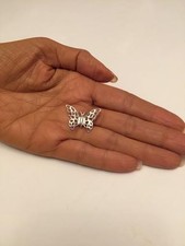 .925 Sterling Silver Sliding Butterfly Pendant J 55