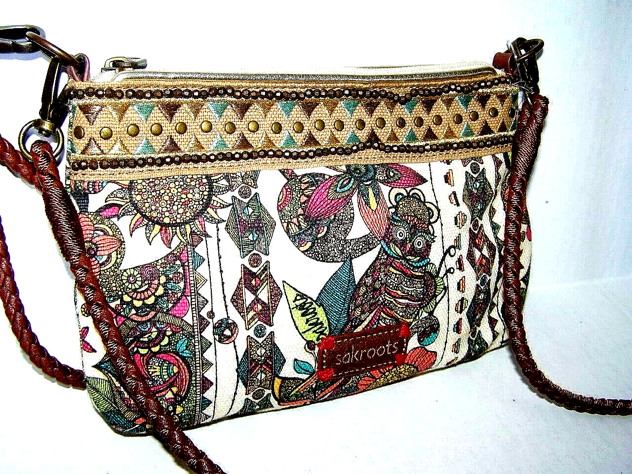 SAKROOTS Purse Desert Owl Sak Artist Circle Multi Crossbody Plus