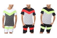 New Mens summer Latest Casual Bermuda Short Sets Urban Beach Fitness Gym tops