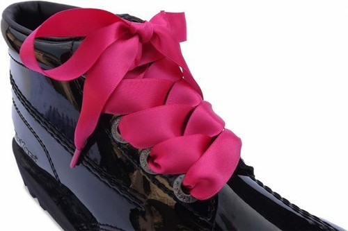 Black Flat Satin Ribbon Shoe Laces/Shoelaces - My Ribbon Lace for Women’s & Kids - Picture 15 of 67