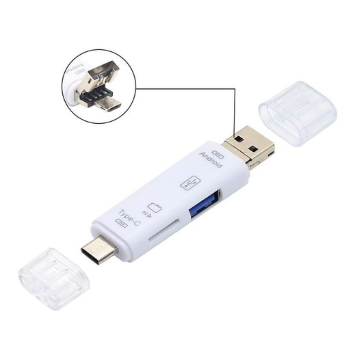 5 in 1 Multifunction Usb 2.0 Type C/Usb /Micro Usb/Tf/SD Memory Card Reader - Afbeelding 4 van 15
