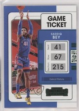 2021-22 Panini Contenders Game Ticket Green Saddiq Bey #98 0m0g