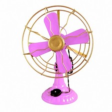 Retro-Ventilator-Deko aus Blech Antik Dekoventilator mit Drahtgitter Metallisch