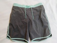 George Men's Gray and Mint Green Swim Trunks Size Large