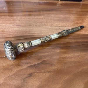 Antique Parasol Umbrella Handle. Mother Of Pearl And Gold Plating Charleston SC