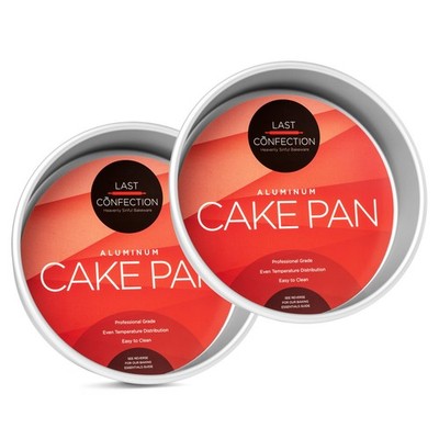 Set of 2 Round Cake Pans, 8''x2'' Aluminum Cake Pans for Baking Layer Cakes, Molds