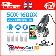 1600X USB Digital Microscope Camera 8 LED Magnifier Endoscope Android PC UK