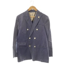 LARDINI Men's Linen Cotton Blazer Navy Size 48 Tailored Unlined