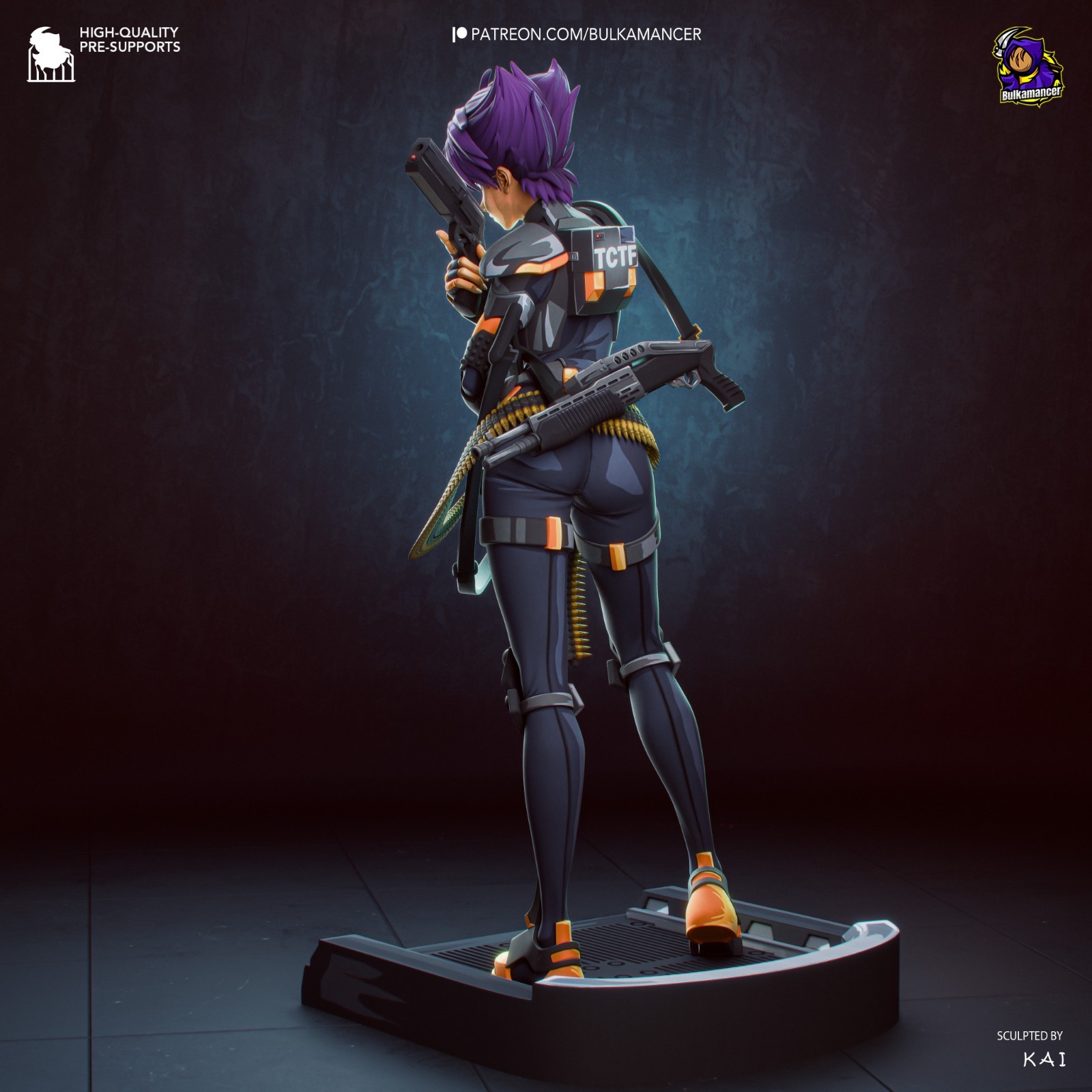 Figurine résine Oni Konoko 22,4cm statuette Bulkamancer non peinte à customiser - 4