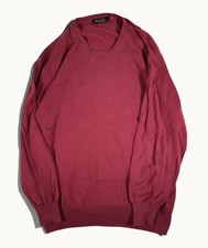 Men  s Loro Piana Sweater Red Pullover Made In Italy Sz XL FLAWS Cashmere