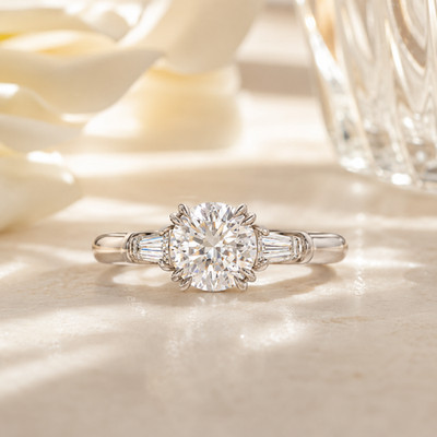 18 Karat Weißgold Ehering Diamant E F VVS IGI Lab Grown 2,40 Karat Rundschliff