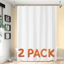 Barossa Design 2-Pack Fabric Shower Curtain Liners Lightweight - White Cloth Sho