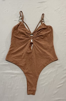 Princess Polly Knox Brown Bodysuit Womens Size 6 New With Tags Adjustable Straps