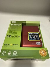WD My Passport Essential SE 750GB Portable External Hard Drive USB 3.0 Red