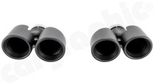 CARGRAPHIC Sport-Endrohre 4x89mm für Porsche 997 Carrera Schwarz Ceramic