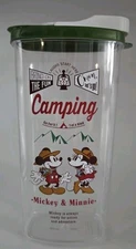 Vintage Disney Daiso Japan Mickey & Minnie Camp Slide Top Juice Beverage Pitcher