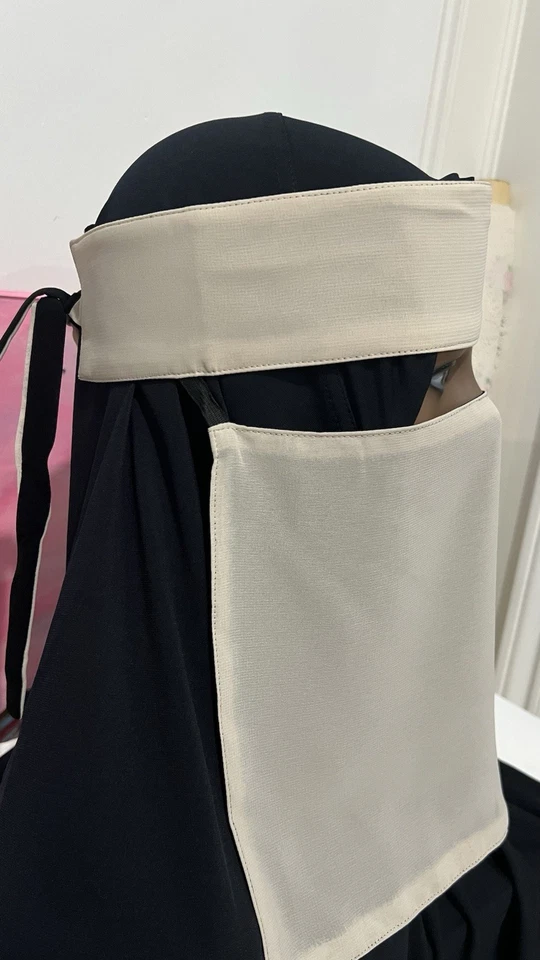 Reversible dual shade niqabs (black side other side color) - Image 4 of 4