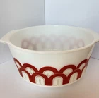 Vintage Pyrex 474-B Arches Cinderella Casserole Bowl Orange Red Mid Century