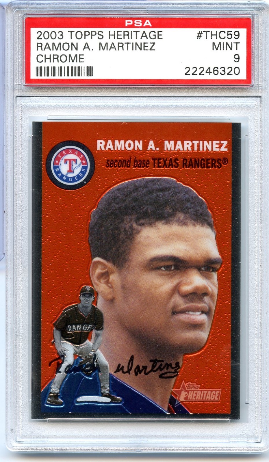2003 Topps Heritage RAMON MARTINEZ Chrome RC 767/1954 PSA 9 Rangers THC59 Rookie