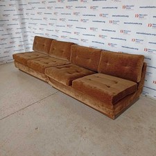 Vintage 4 Seater Cassina Style Velvet Brown Italy Design 70s