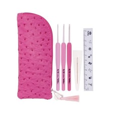 Ensemble crochet poignée coussin rose tulipe ETIMO (3 pièces) TER-15