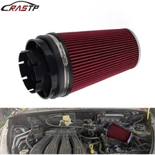 RED 4'' 102mm Long High Flow Inlet Cone Red Dry Filter Cold Air Intake Replaceme