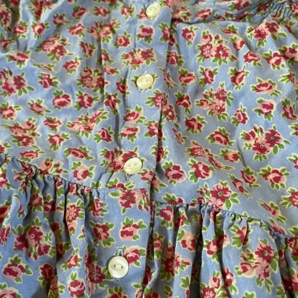 Vestido Polo Ralph Lauren Niñas 6 Azul Ditsy Estampado Floral Iglesia Pascua Informal Foto 3 de 4