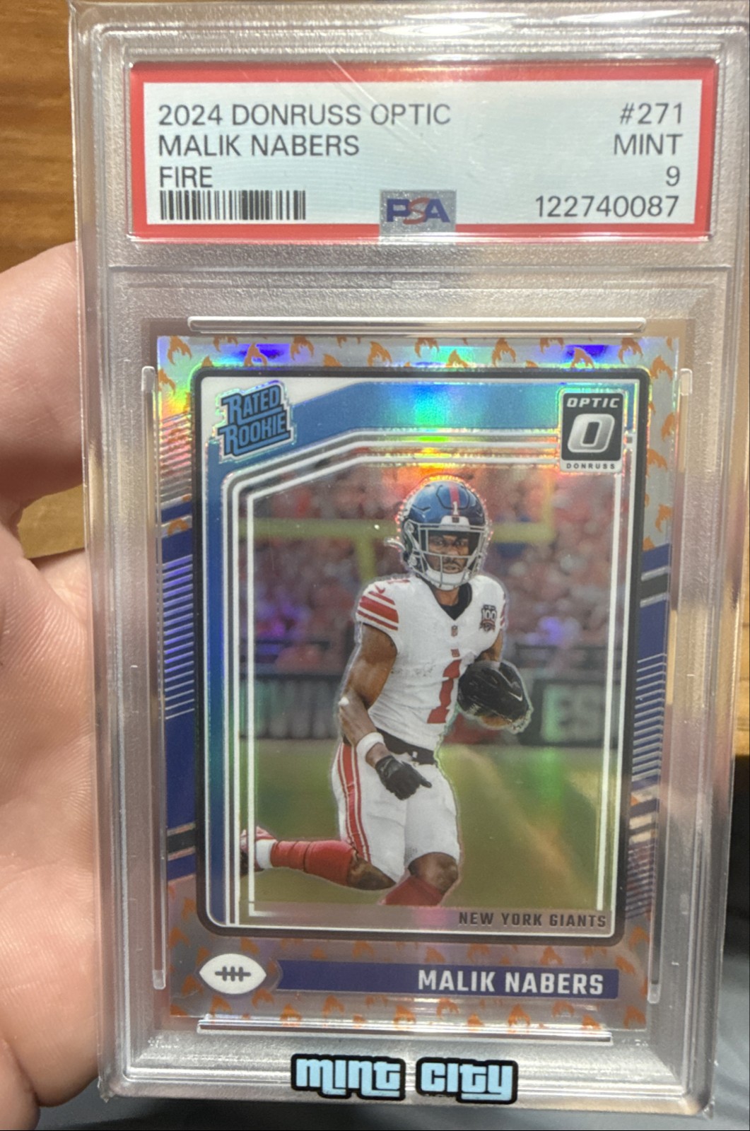 2024 Panini Donruss Optic - Rated Rookie Malik Nabers #271 Fire Prizm (RC)