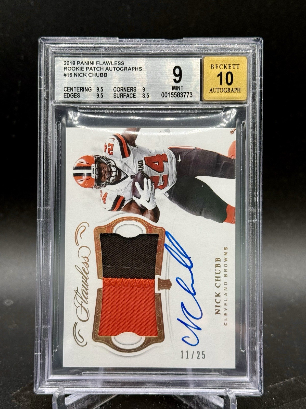 Nick Chubb Panini Flawless Rookie Patches #RPNC Base