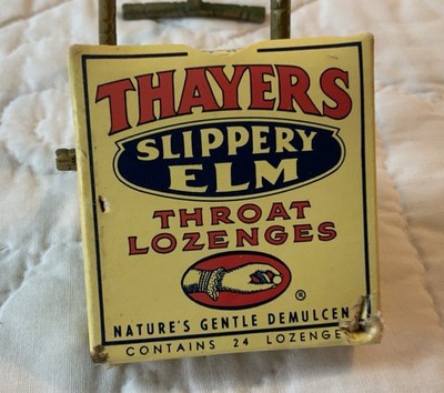 Antique Advertising Box, Mini Size, Thayers Slippery Elm Throat Lozenges