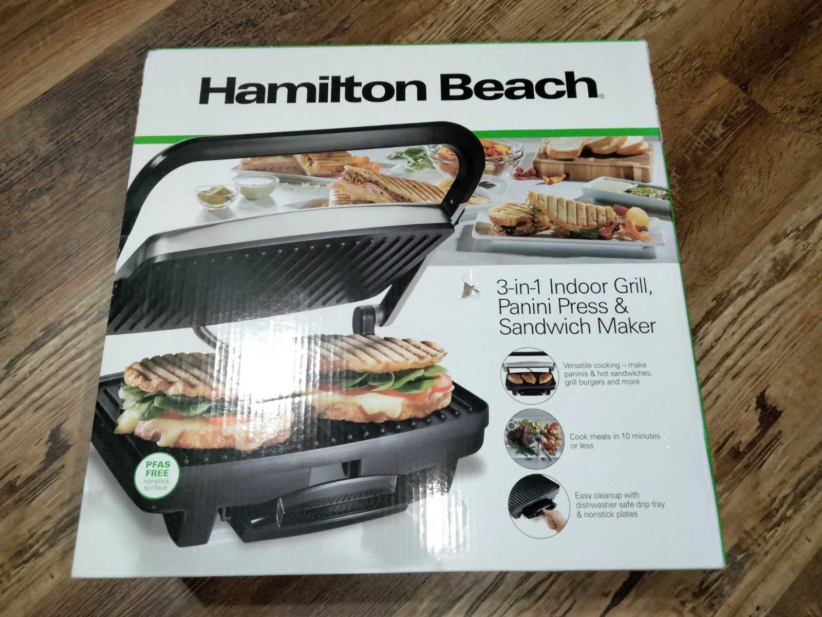 Hamilton Beach 3-in-1 indoor Grille, Panini Press & Sandwich Maker 38544 NEW
Opens in a new window o