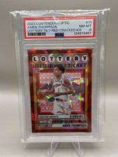 Amen Thompson 2023 Contenders Optic Red Cracked Ice Lottery Ticket RC /175 PSA 8