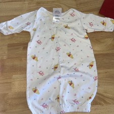Disney Winnie The Pooh 0/3M 0-12lbs Cotton Sleeper Sleep Sack Gown Baby Pajamas