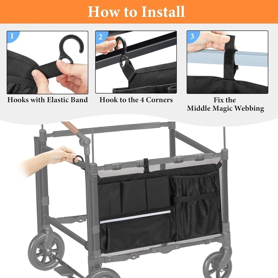 Stroller Wagon Cargo Net - Compatible with Wonderfold & Keenz Models, Black - Image 2 of 3