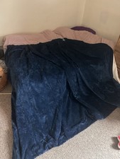 Dark Blue Heavy Lined Curtains 200 Cm Drop