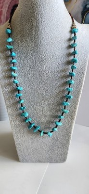 Genuine Turquoise Native American 24'' Nugget Brown Heishi Beaded Necklace