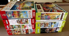Lot of 7 Jigsaw Puzzles 500/750 Pieces Complete In Box
