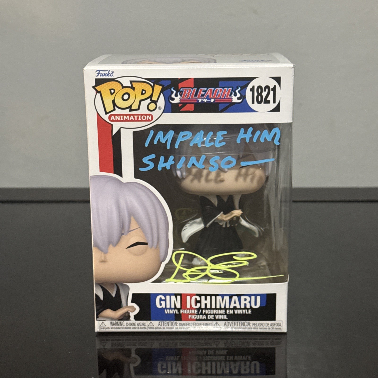 Doug Erholtz Autografiado Firmado y Citado Funko Pop #1821 Bleach Gin Ichimaru JSA