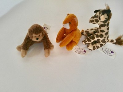 3 Only Heart Club Plush Pets McDonalds Monkey, Cat and  Giraffe