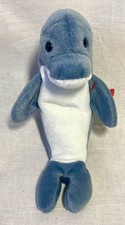 Rare Vintage 1996 TY Beanie Baby ECHO the cute Grey Dolphin Very Good Condition 