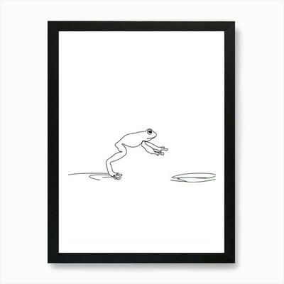 Froschlinie Kunstdruck gerahmt Wandbild Poster Leinwanddruck Bild