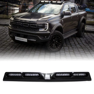 BARRE LUMINEUSE DE TOIT QUAD LED NOIR BRILLANT POUR FORD RANGER IV T9 PY 2023+ - Photo 1/4